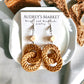 Soft Rattan Brown + Ivory Drop Dangle Earrings