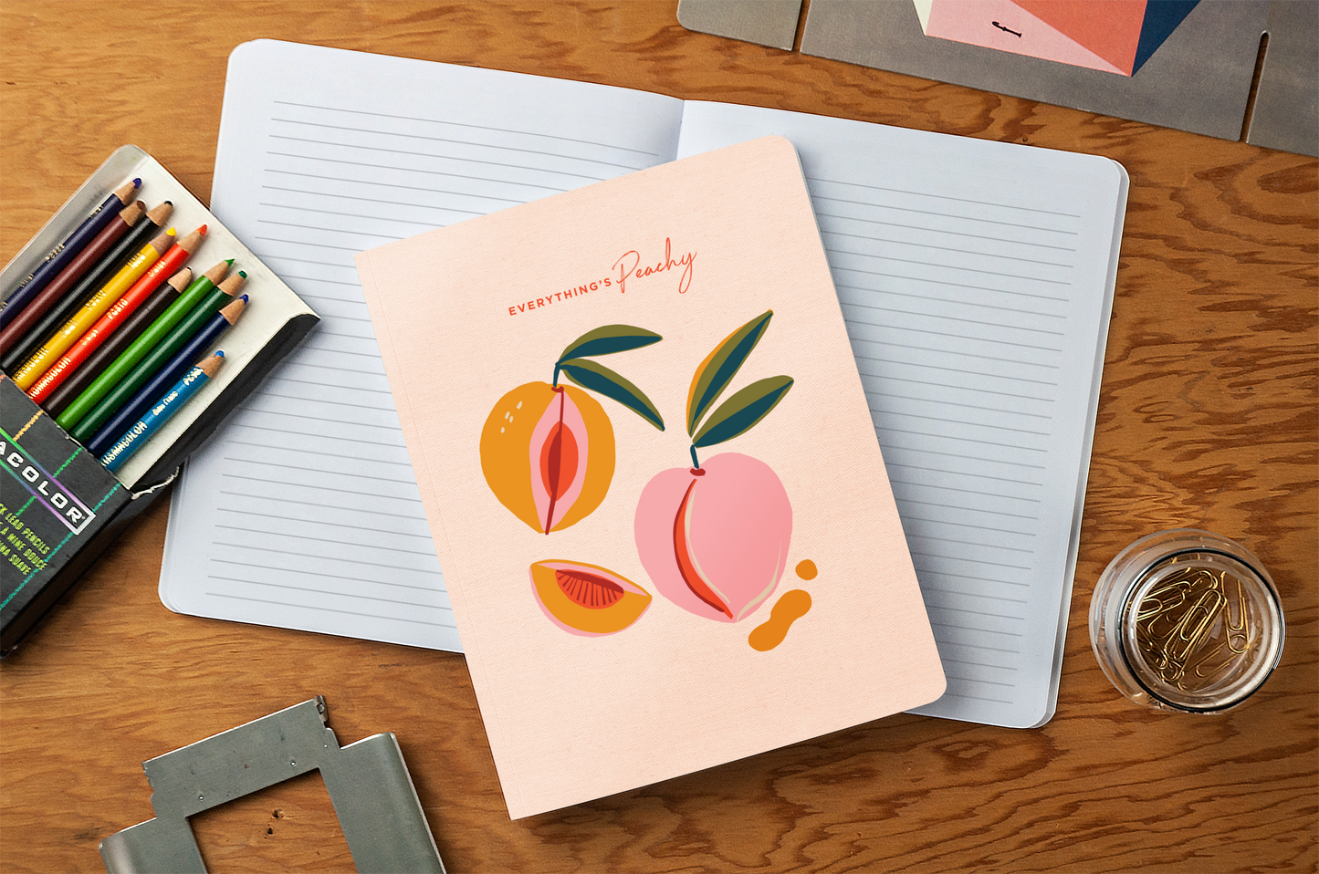 Denik - Everything's Peachy Medium Layflat Journal Notebook