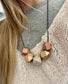 Handmade Wood Geometric Statement Necklace - The Stella