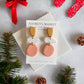 Indie Butterscotch + Coral Polka Dot Clay Earrings - Comes in Gold or SIlver