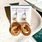 Soft Rattan Brown + Ivory Drop Dangle Earrings