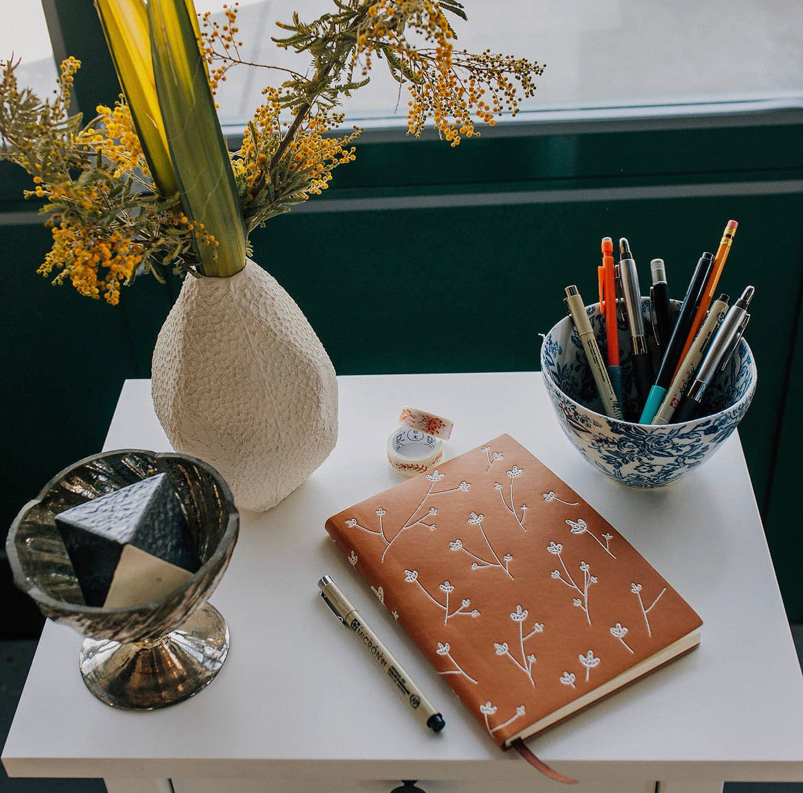 Samantha Embroidered Layflat Softcover Boho Floral Journal