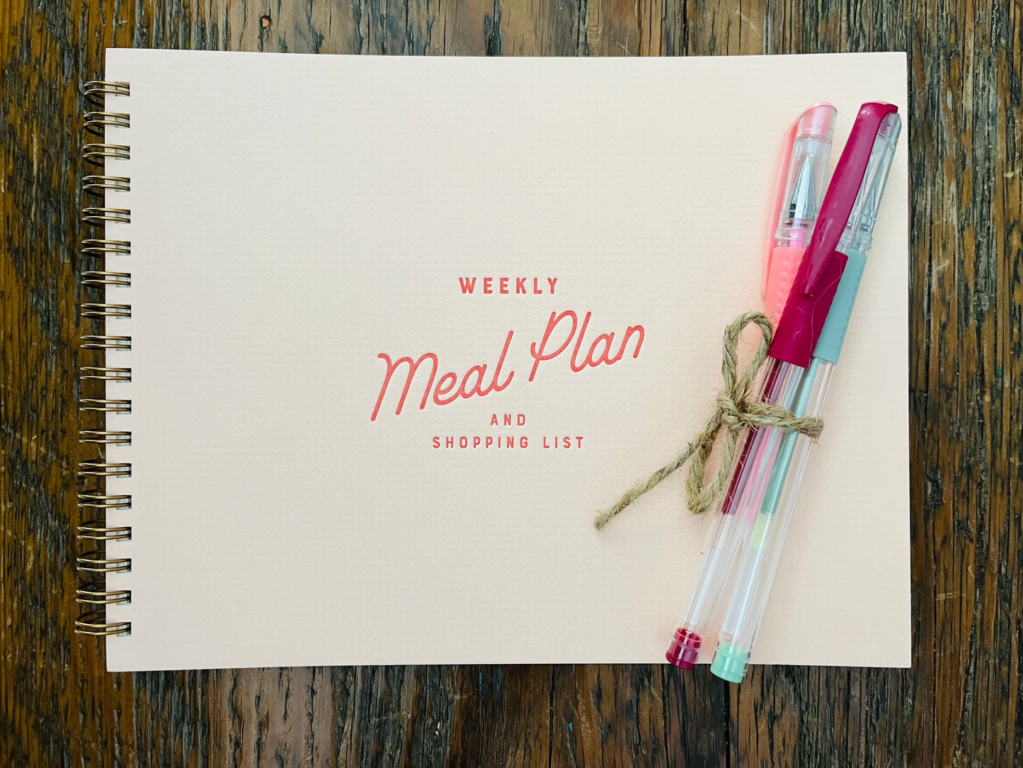 Retro Weekly Meal Planner Stationary Set
