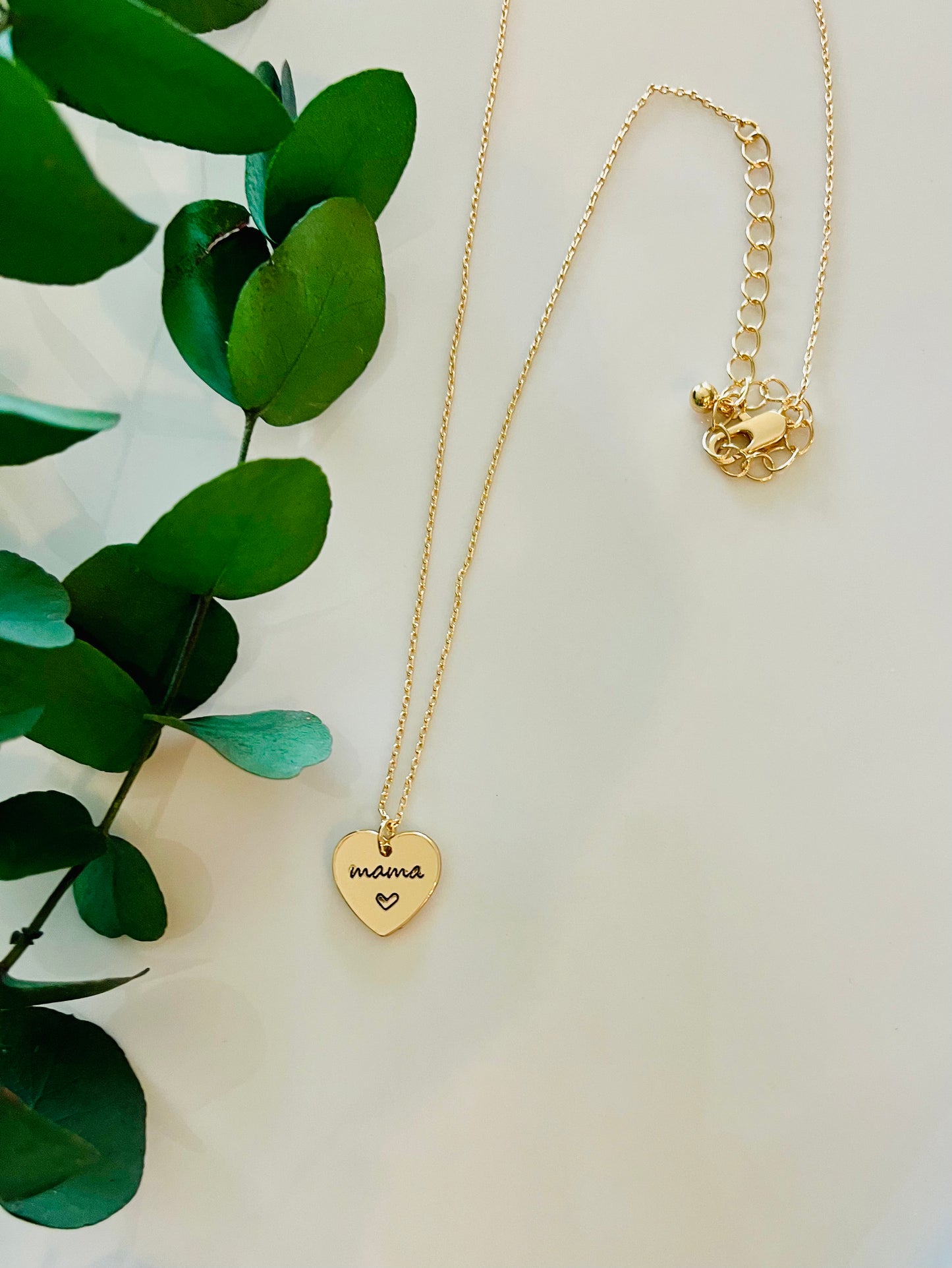 Gold Heart Minimalist Mama Necklace + FREE Gift Box