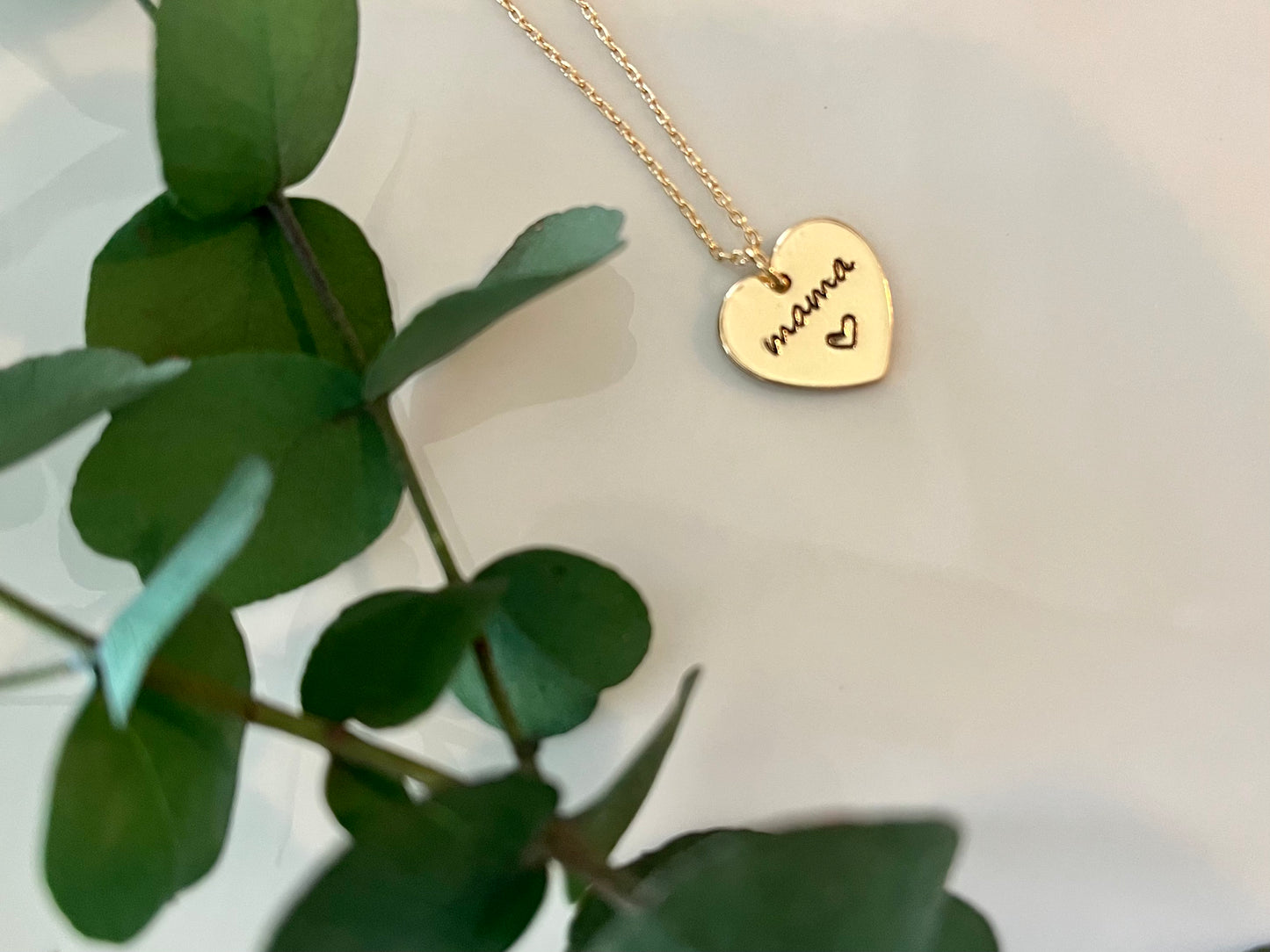 Gold Heart Minimalist Mama Necklace + FREE Gift Box