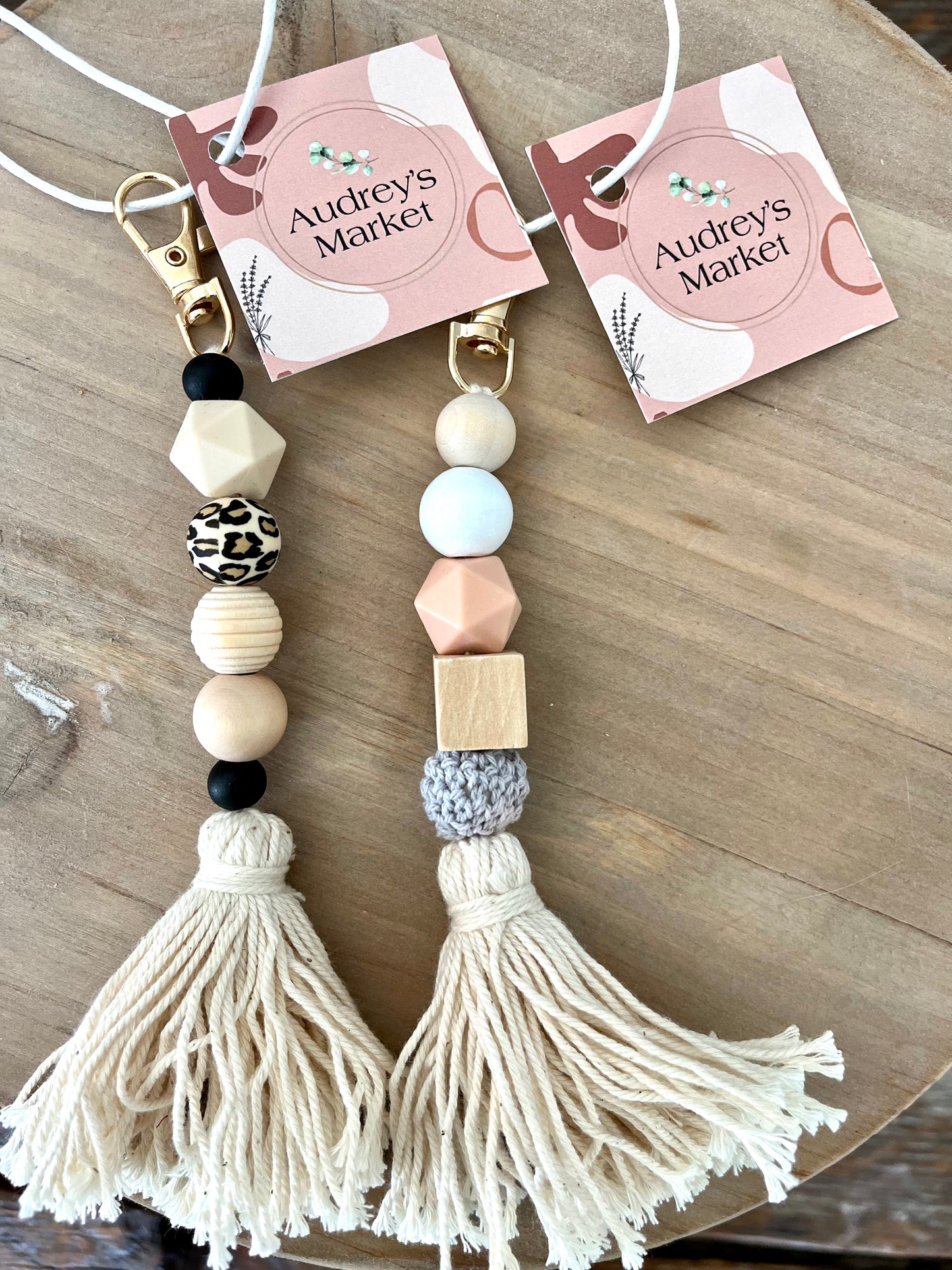 How to Make a Keychain with Natural Wood Beads and a Tassel